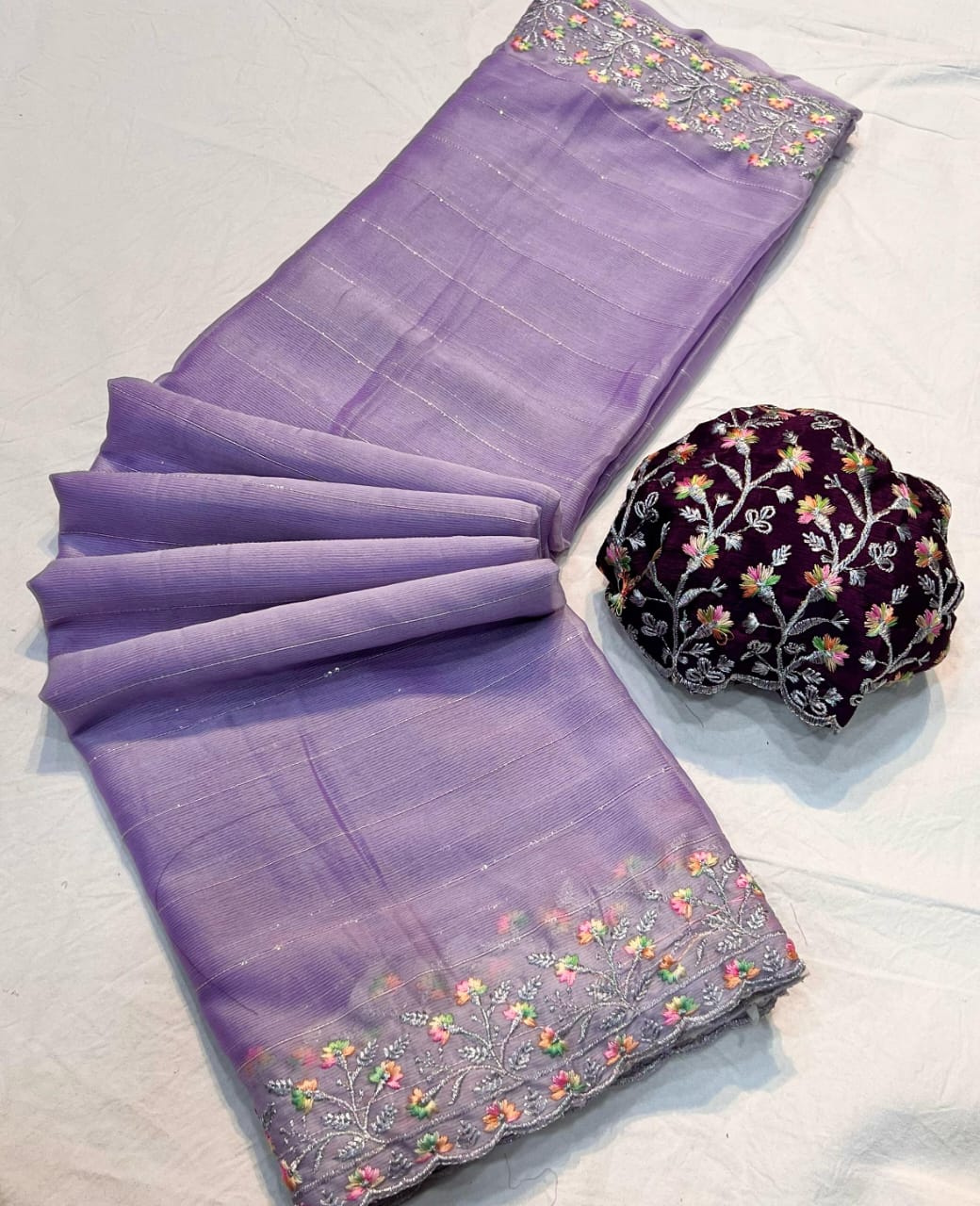 The Moss Chiffonn Sequence Saree
