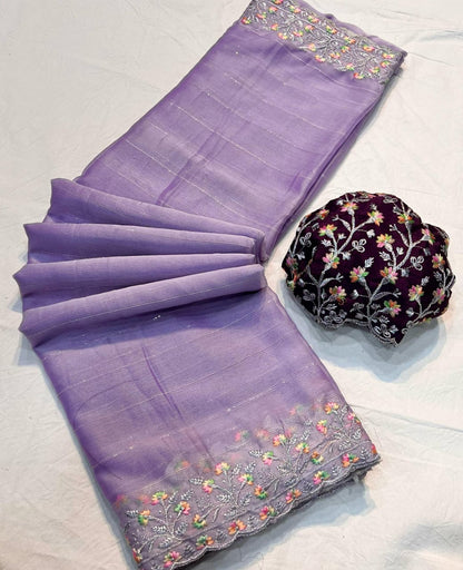 The Moss Chiffonn Sequence Saree