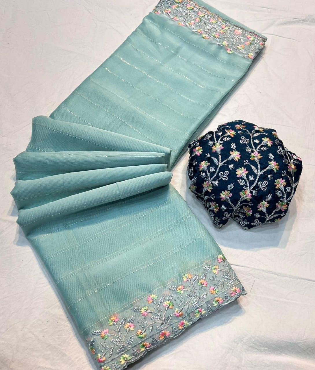 The Moss Chiffonn Sequence Saree