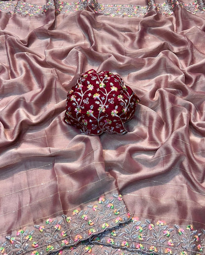 The Moss Chiffonn Sequence Saree