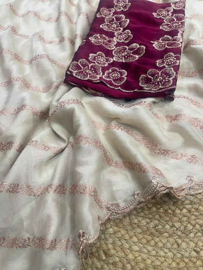 Moss Chiffon Pattern Saree