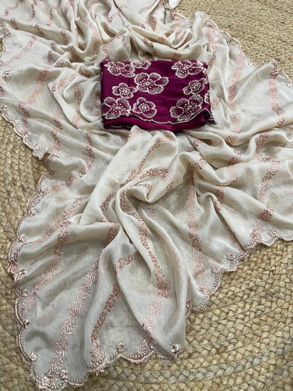 Moss Chiffon Pattern Saree