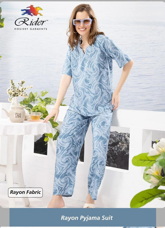 Aqua Blue Rayon Loungewear Set