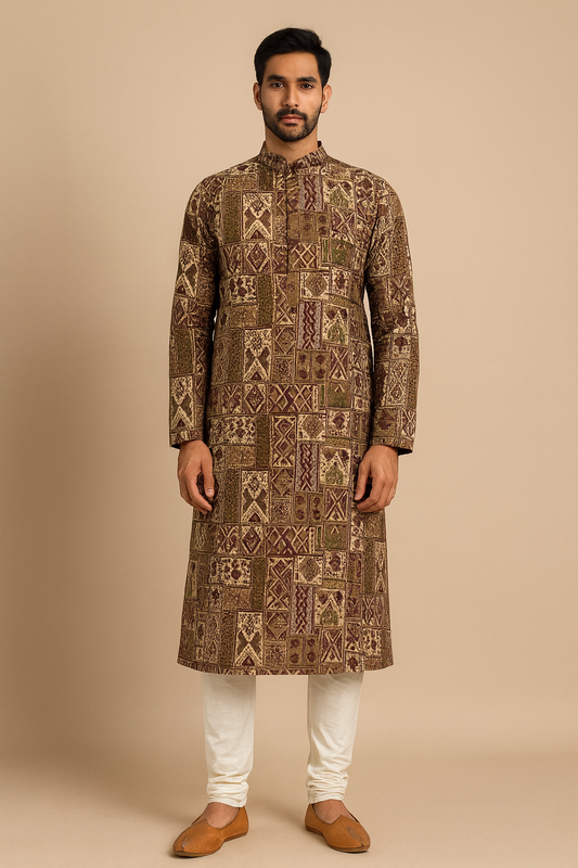 Royal Green Silk Blend Men’s Kurta Set – Festive Collection