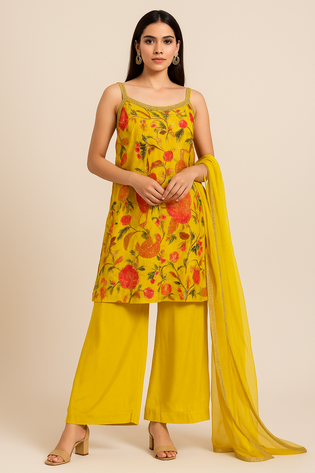 Sunshine Yellow Indo-Western Set