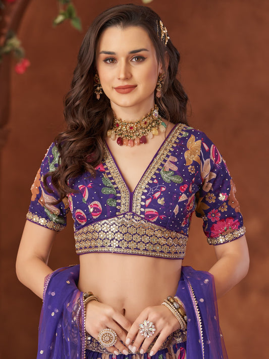 ✨ Wedding Collection – Purple Chaniya Choli ✨