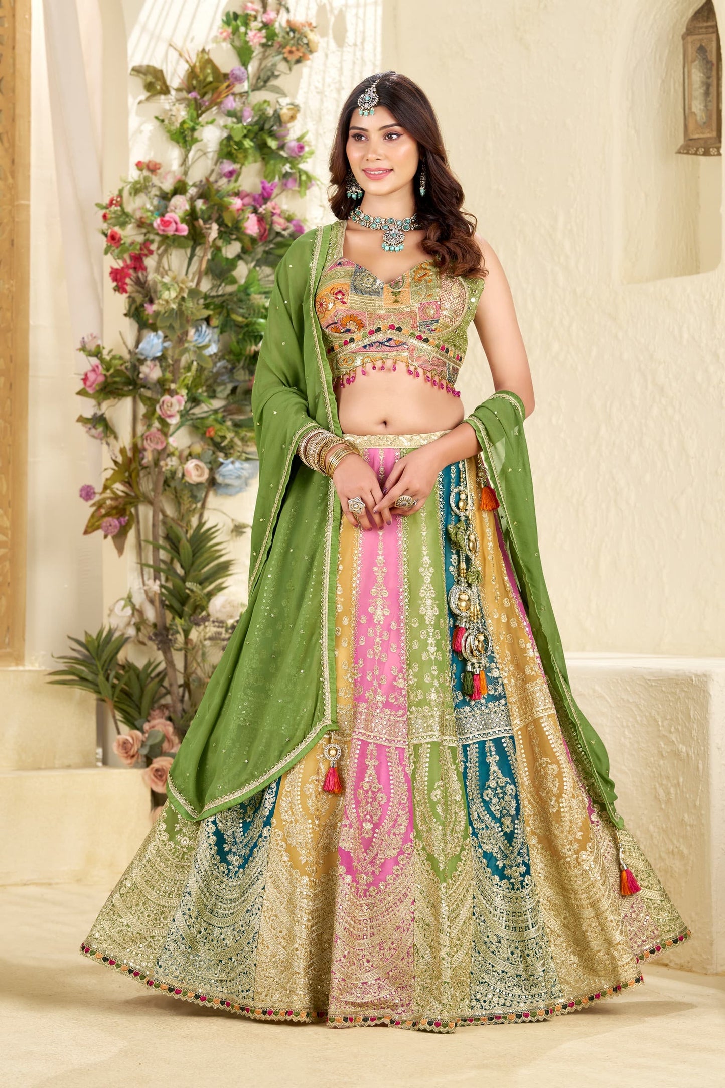 ✨ Wedding Collection – Multi Chaniya Choli ✨