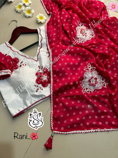 Bandhej Printed Wedding Wear Saree
