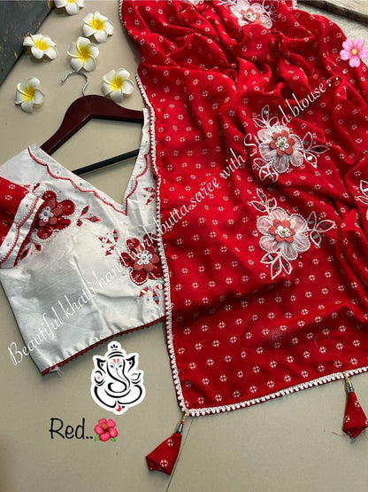Bandhej Printed Wedding Wear Saree