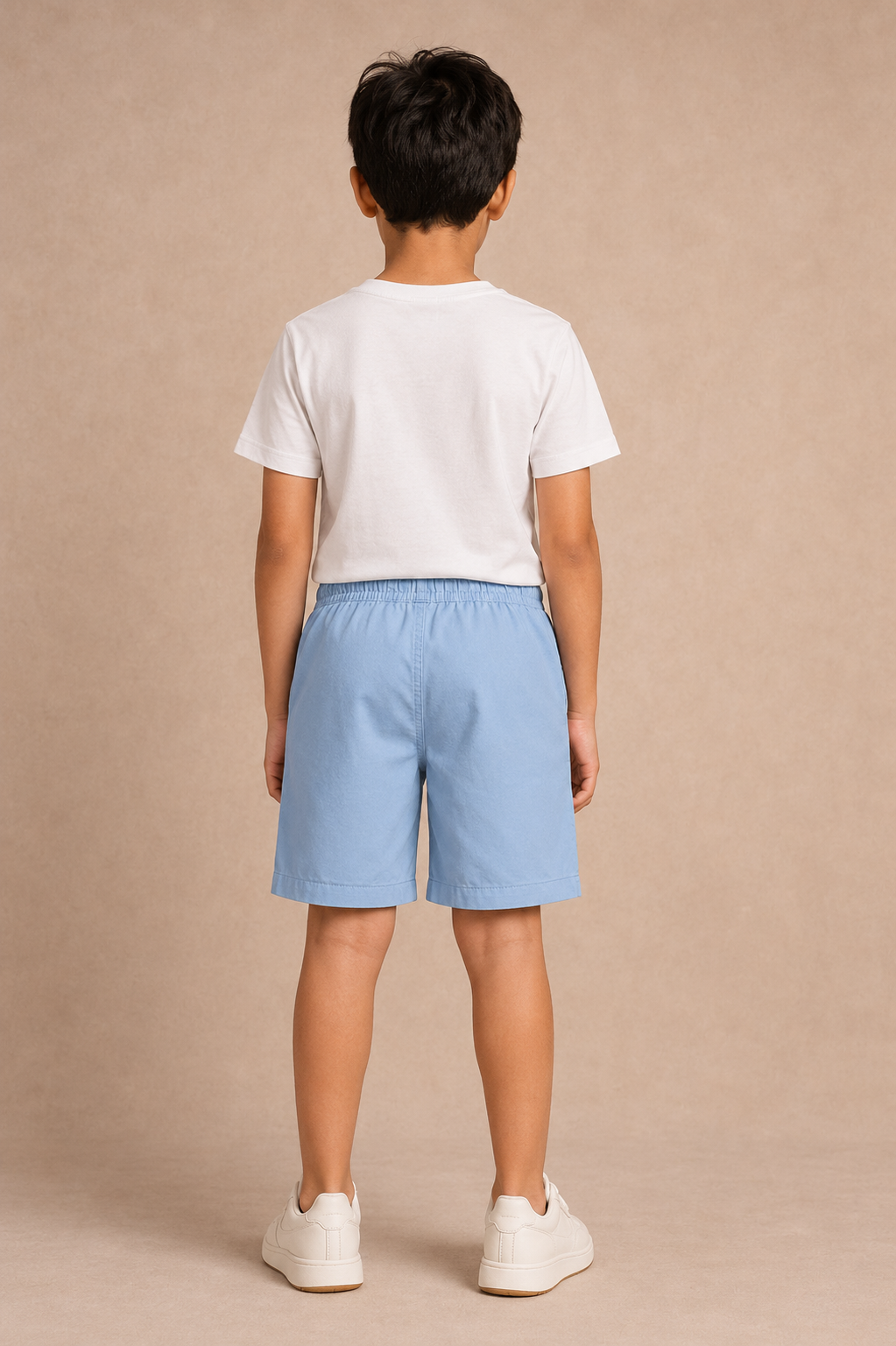 Back view of Sky Blue premium cotton shorts