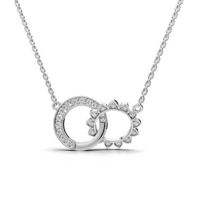 Celestial Diamond Pendant - Moon and Sun Interlocking Design