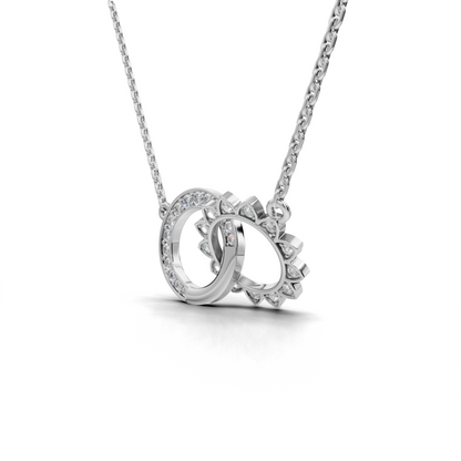 Celestial Diamond Pendant - Moon and Sun Interlocking Design