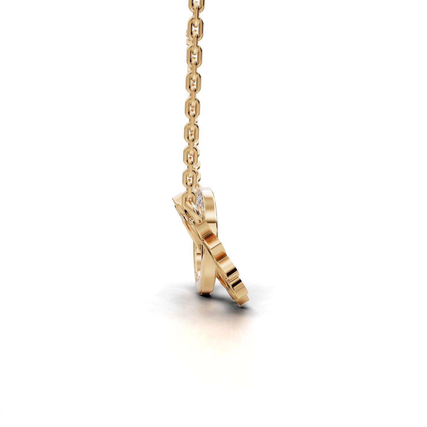 Celestial Diamond Pendant - Moon and Sun Interlocking Design
