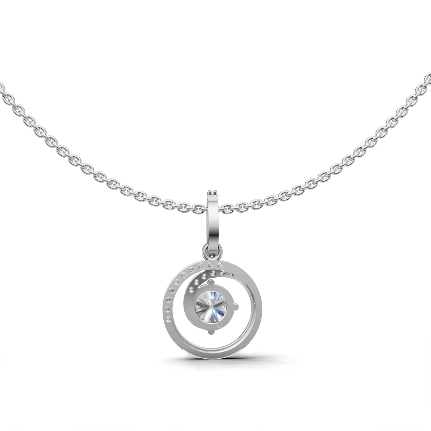 Dazzling Diamond Crescent Pendant