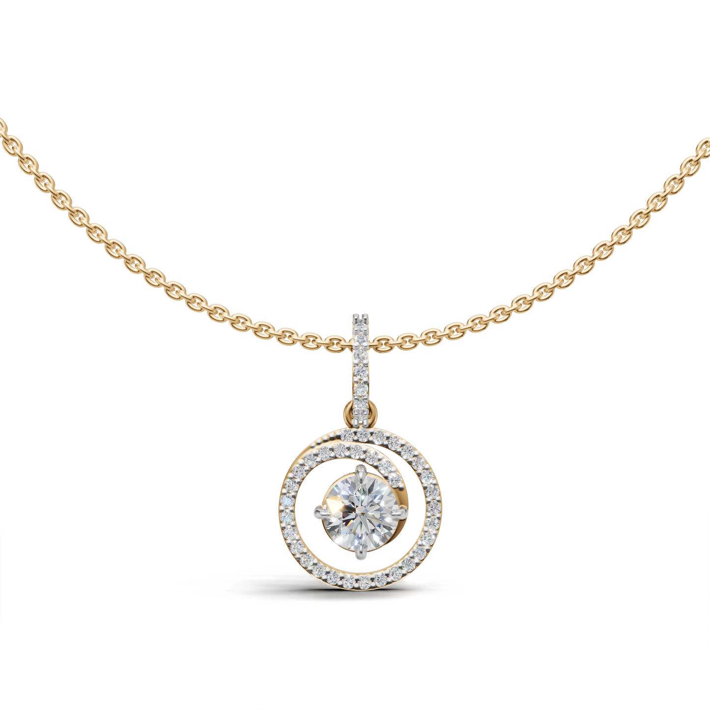 Dazzling Diamond Crescent Pendant