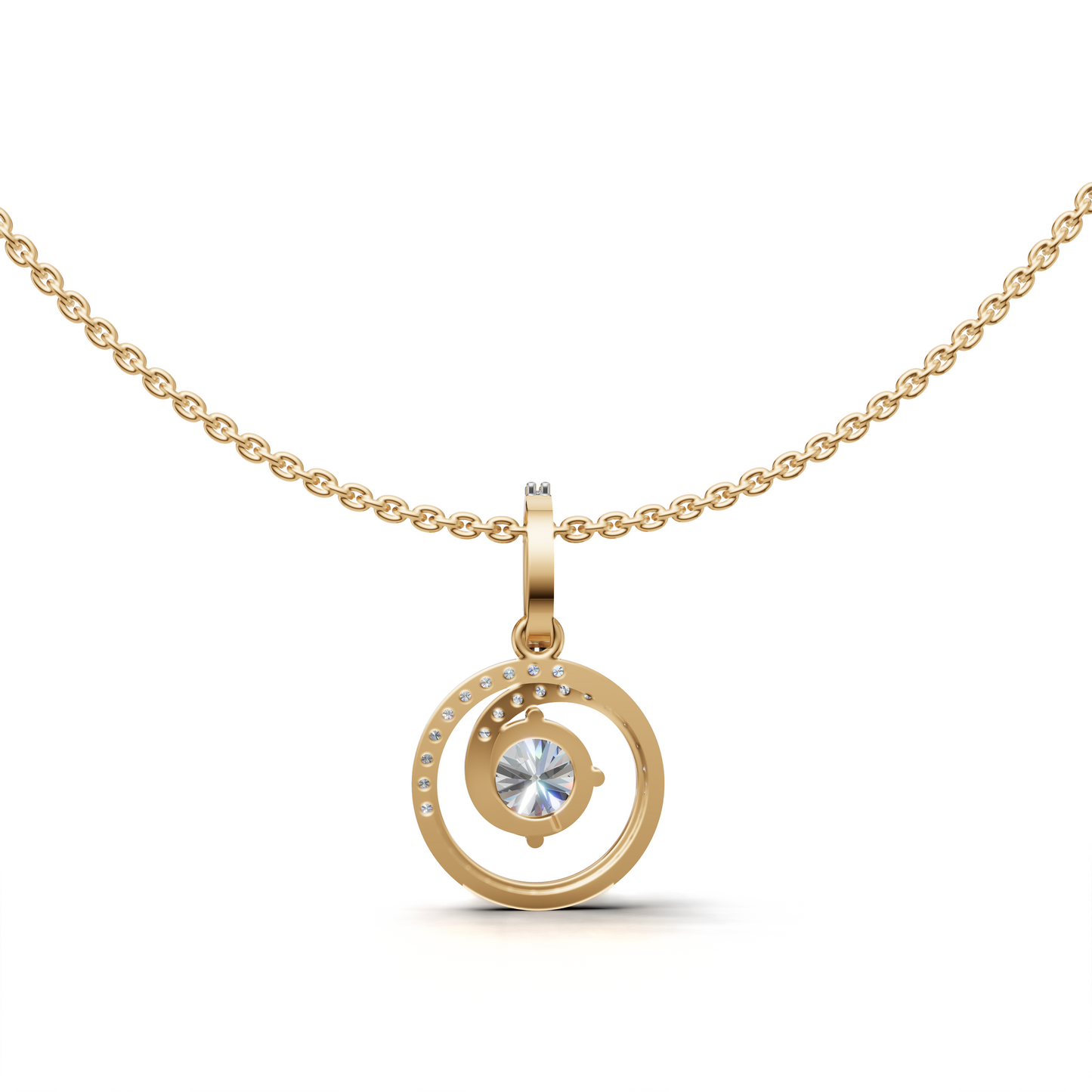 Dazzling Diamond Crescent Pendant