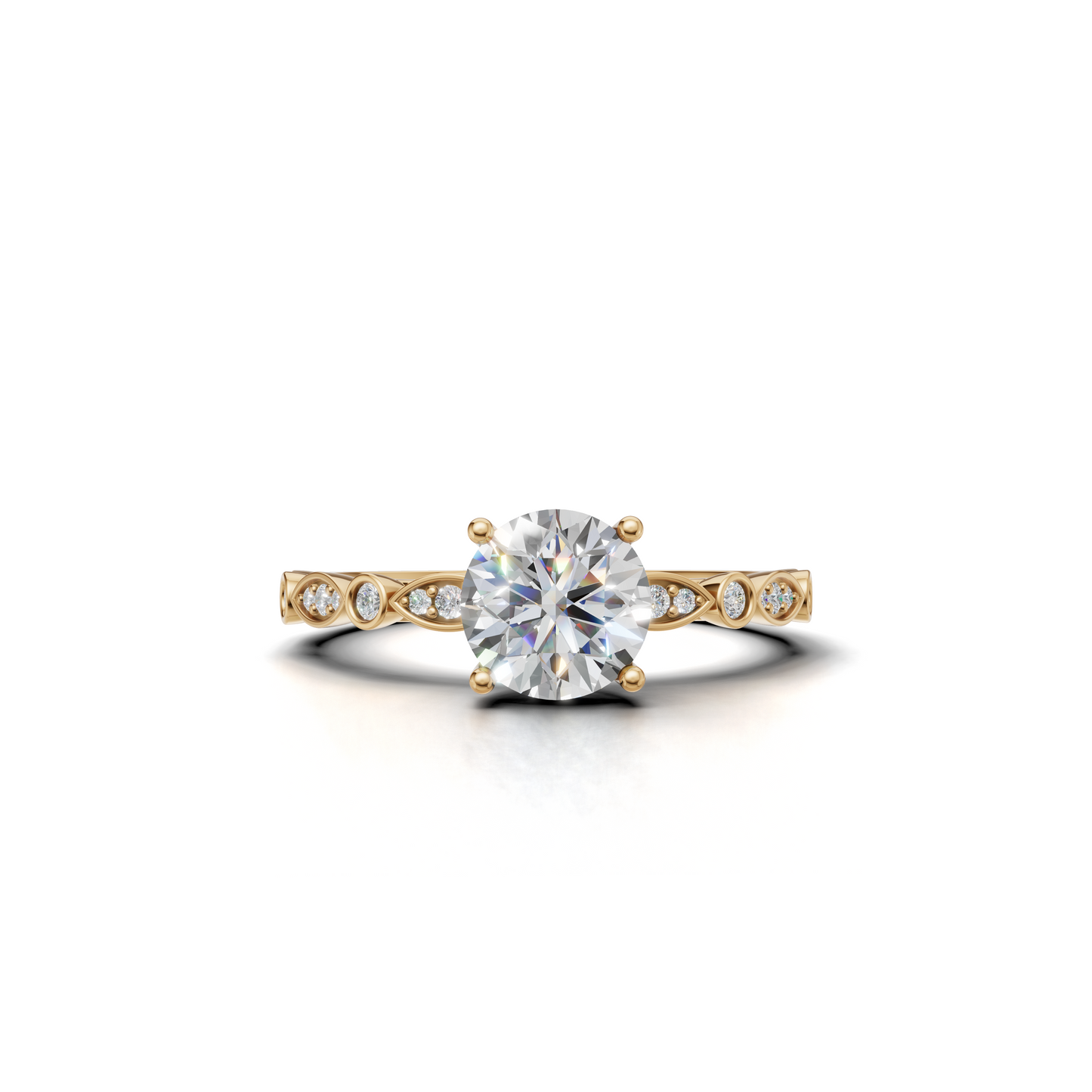 Dazzling diamond engagement ring, set against a white background