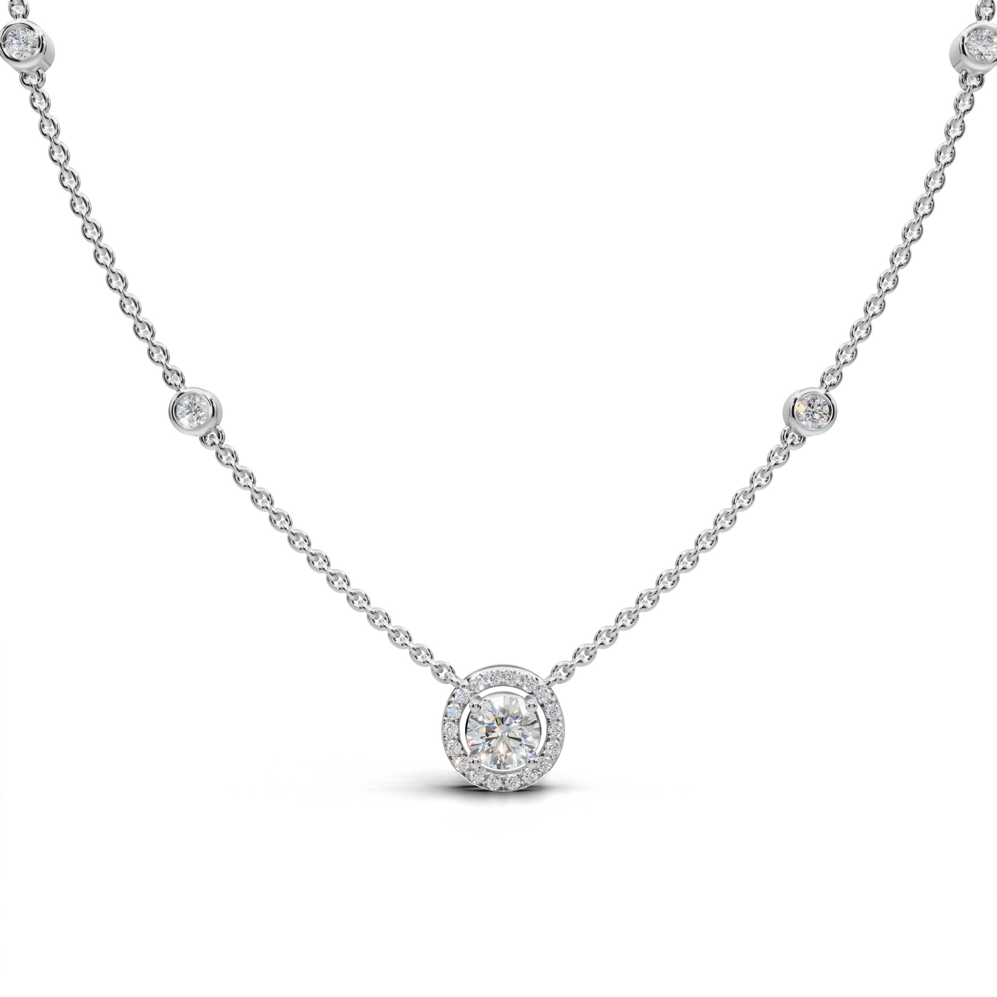 Delicate Diamond Station Necklace