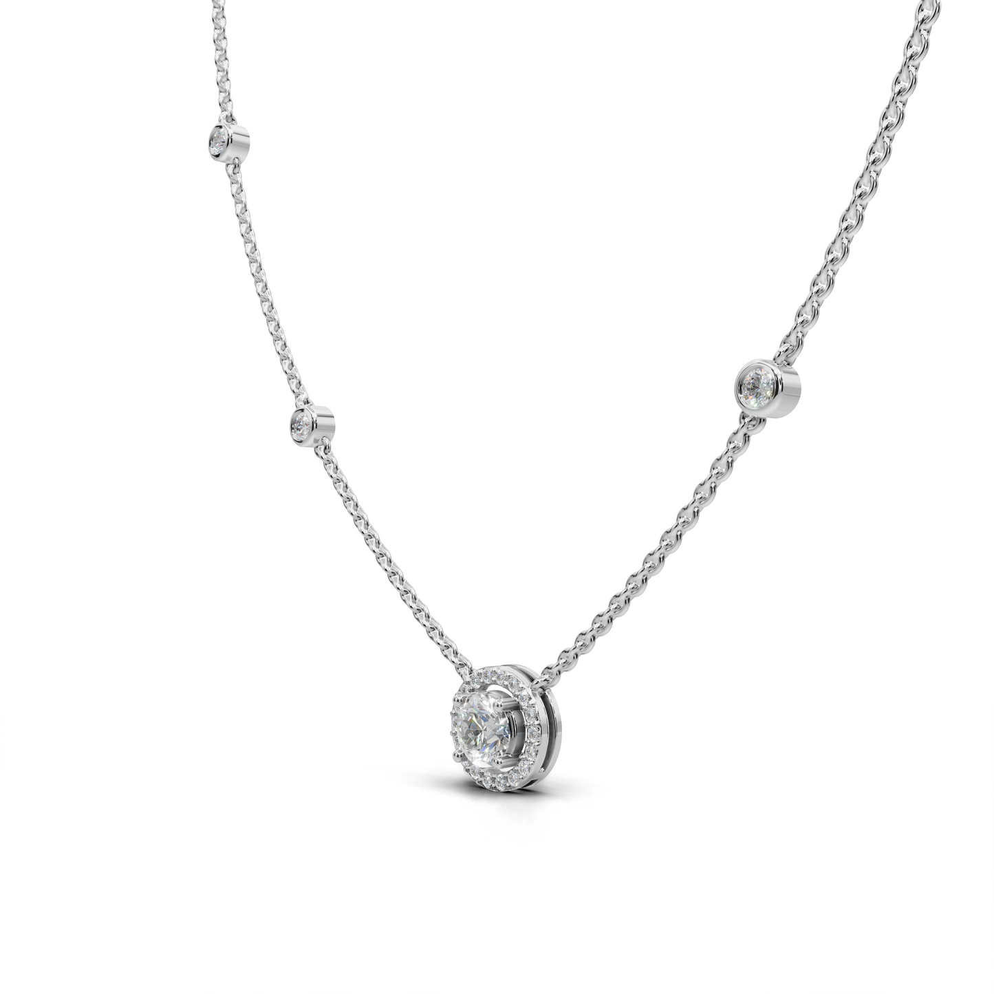 Delicate Diamond Station Necklace
