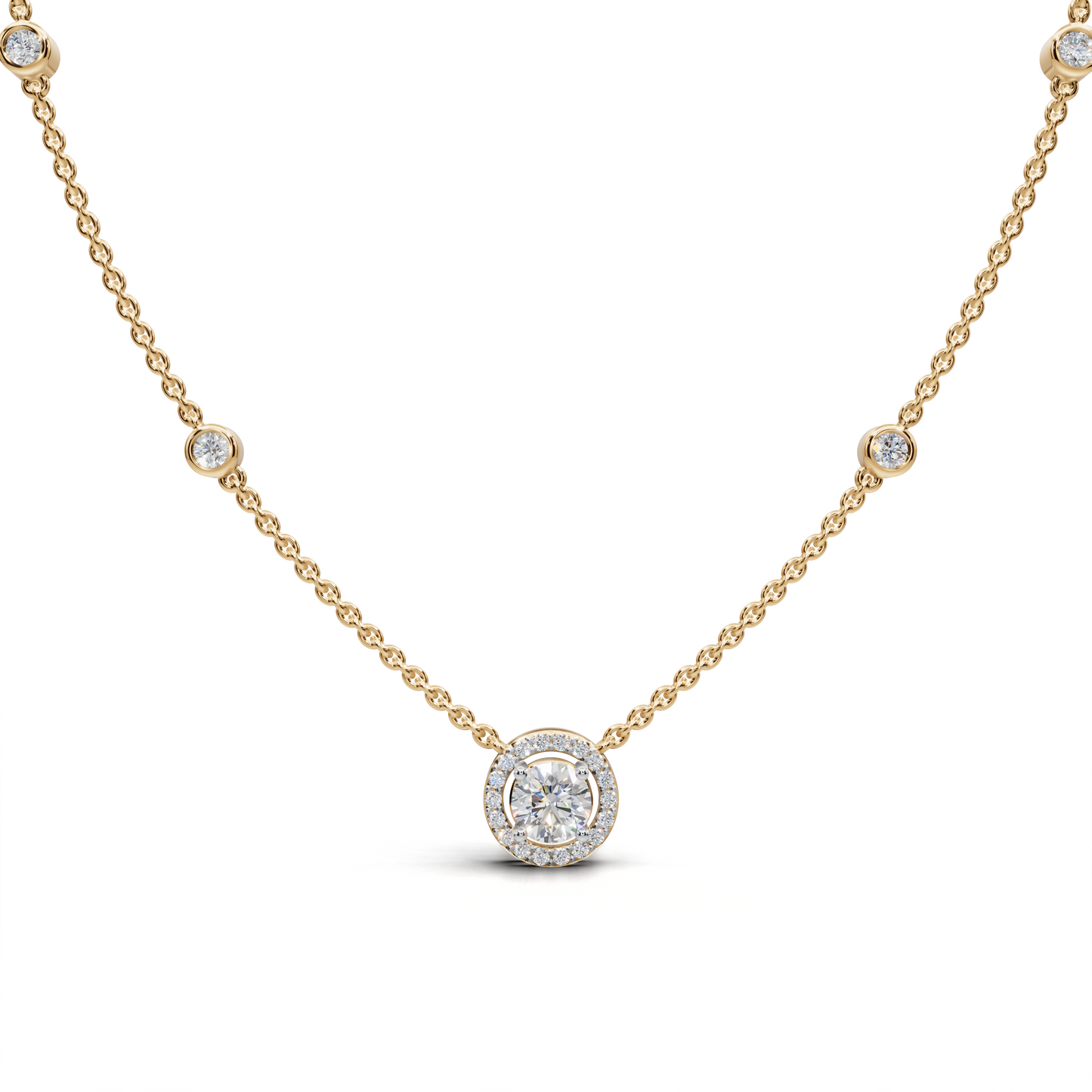 Delicate Diamond Station Necklace