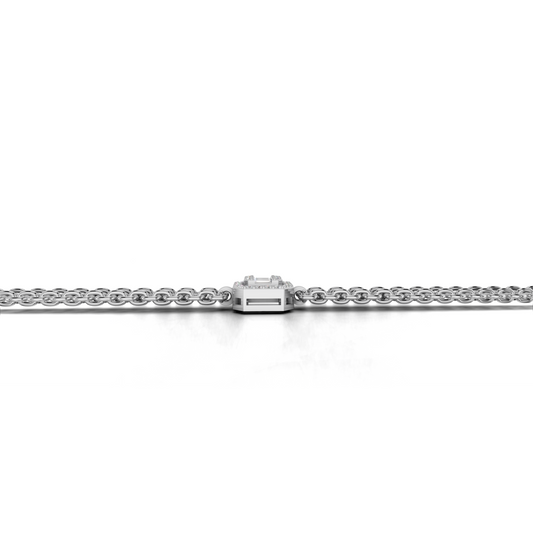 Diamond Bracelet with Geometric Baguette Cut Centerpiece