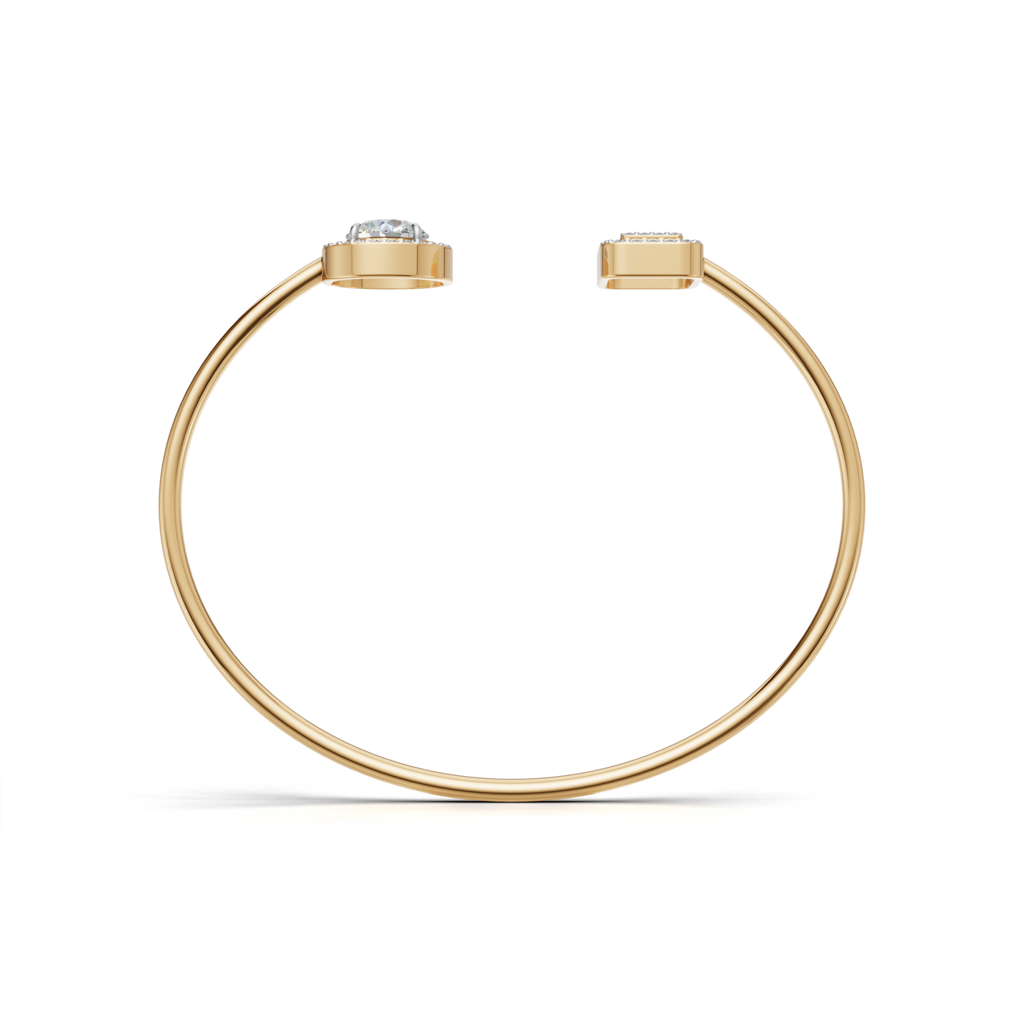 Elegant Diamond Cuff Bracelet with Baguette and Round Brilliant Cut Diamonds