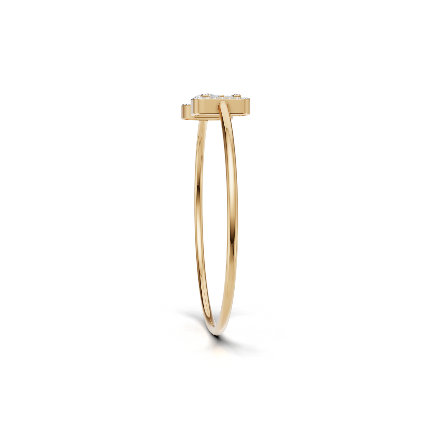 Elegant Diamond Cuff Bracelet with Baguette and Round Brilliant Cut Diamonds