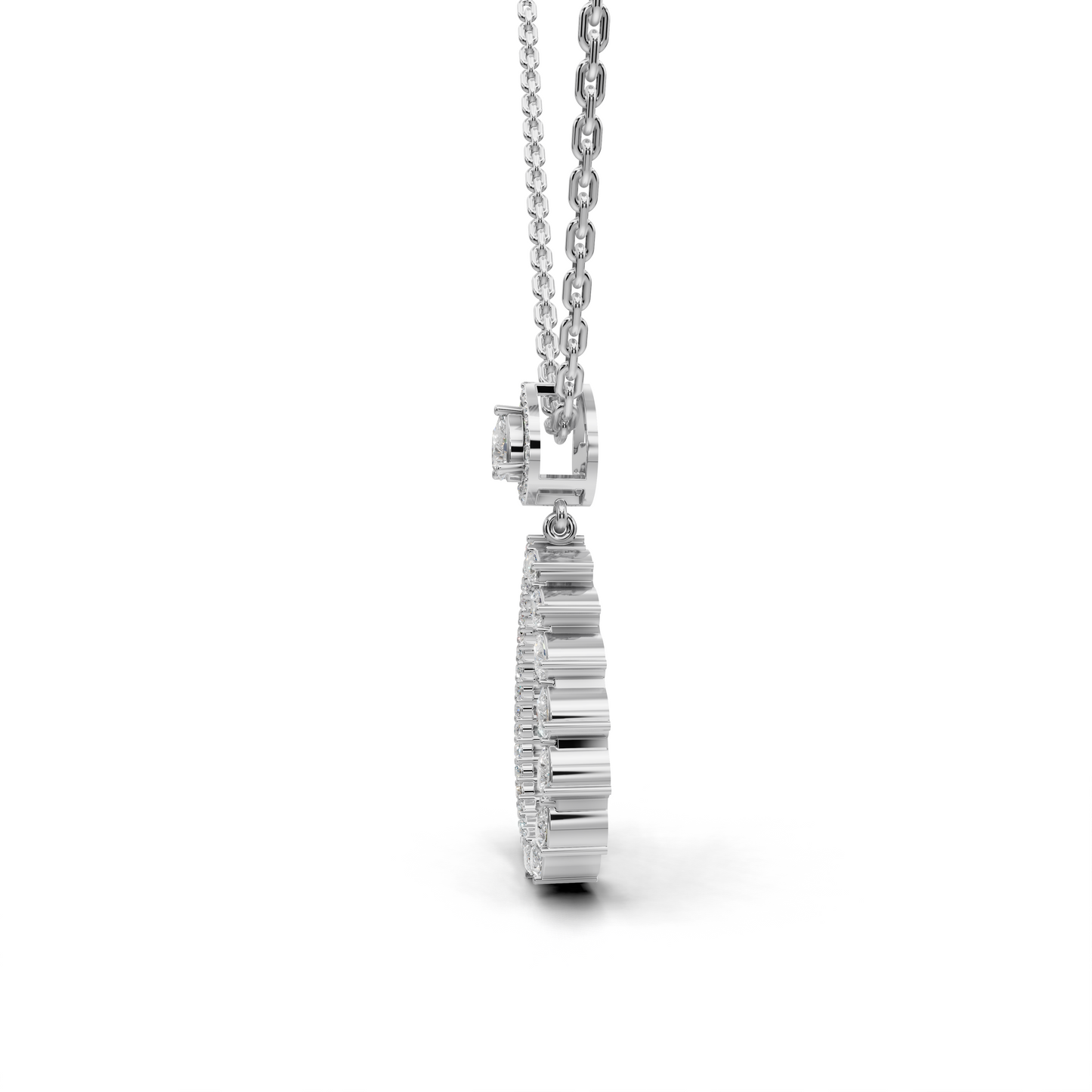 Elegant Diamond Pear-Shaped Pendant Necklace