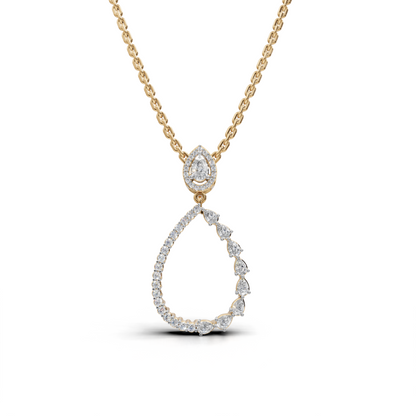 Elegant Diamond Pear-Shaped Pendant Necklace