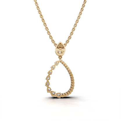 Elegant Diamond Pear-Shaped Pendant Necklace