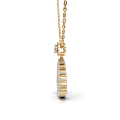 Elegant Diamond Pear-Shaped Pendant Necklace