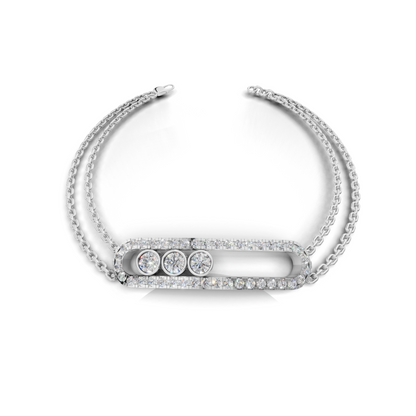 Elegant Women's Gold Bracelet with Diamond Accent