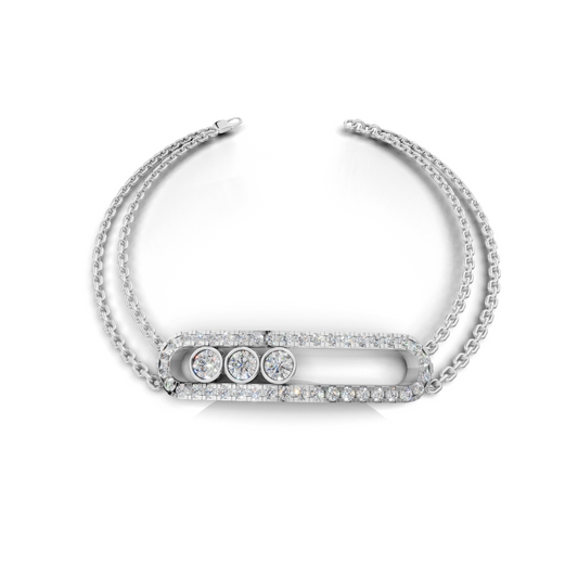 Elegant Women's Gold Bracelet with Diamond Accent