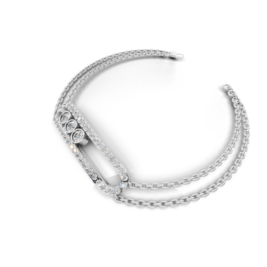 Elegant Women's Gold Bracelet with Diamond Accent