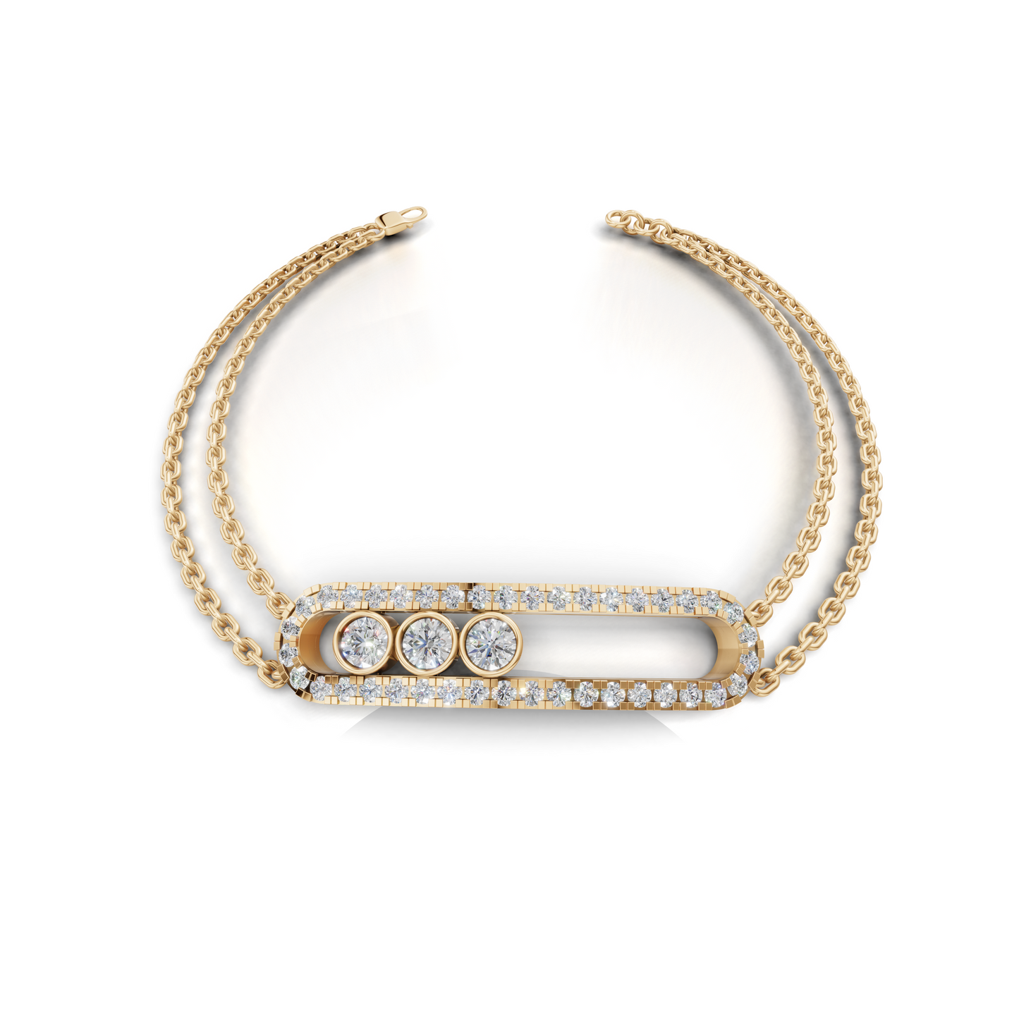 Elegant Women's Gold Bracelet with Diamond Accent