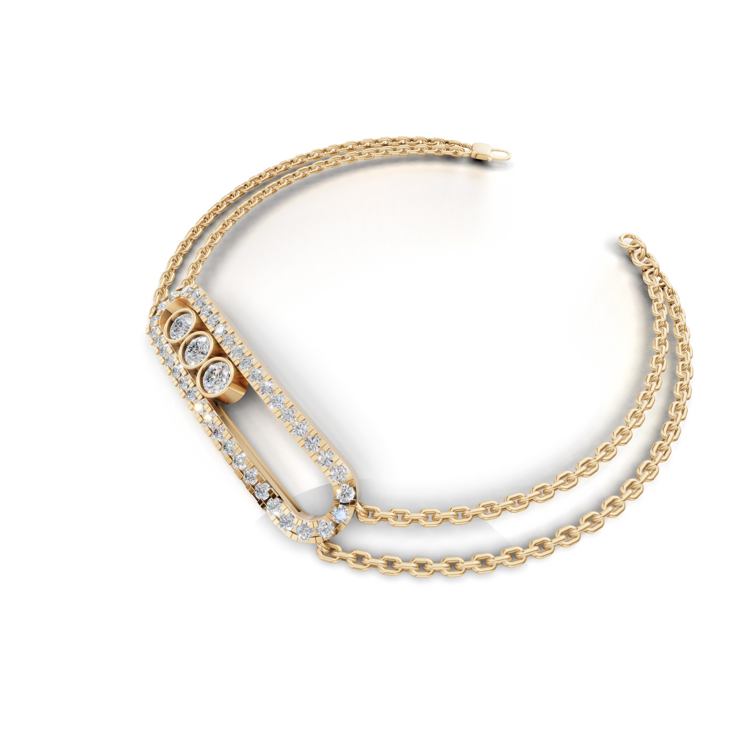 Elegant Women's Gold Bracelet with Diamond Accent