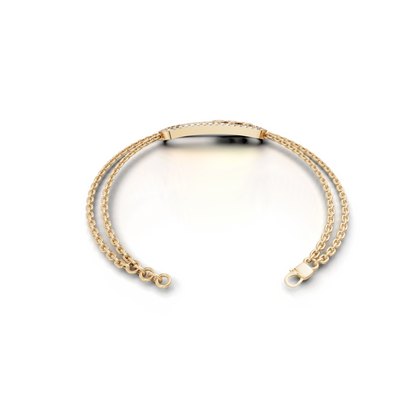Elegant Women's Gold Bracelet with Diamond Accent
