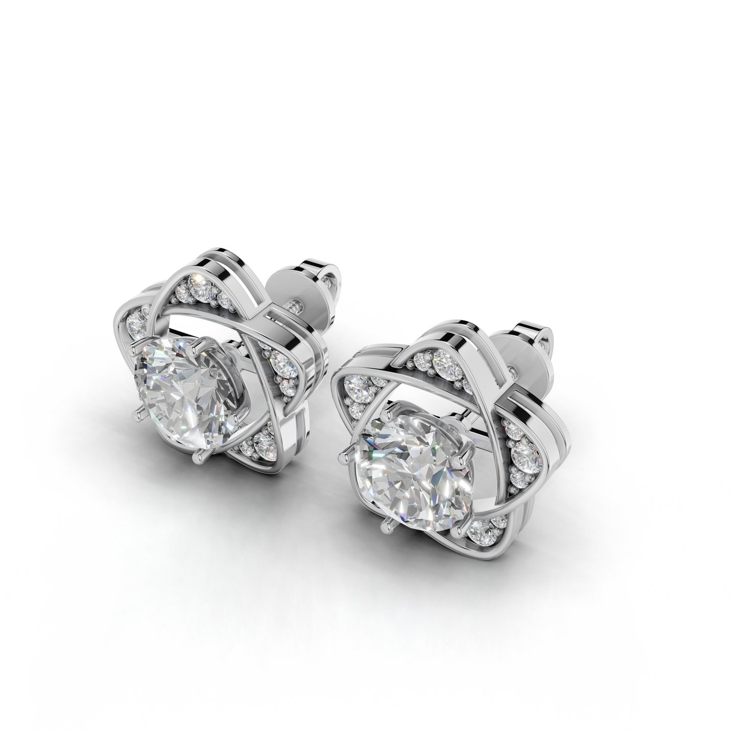 Exquisite diamond stud earrings