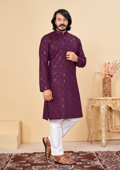 Men’s Traditional Chikankari Kurta Set