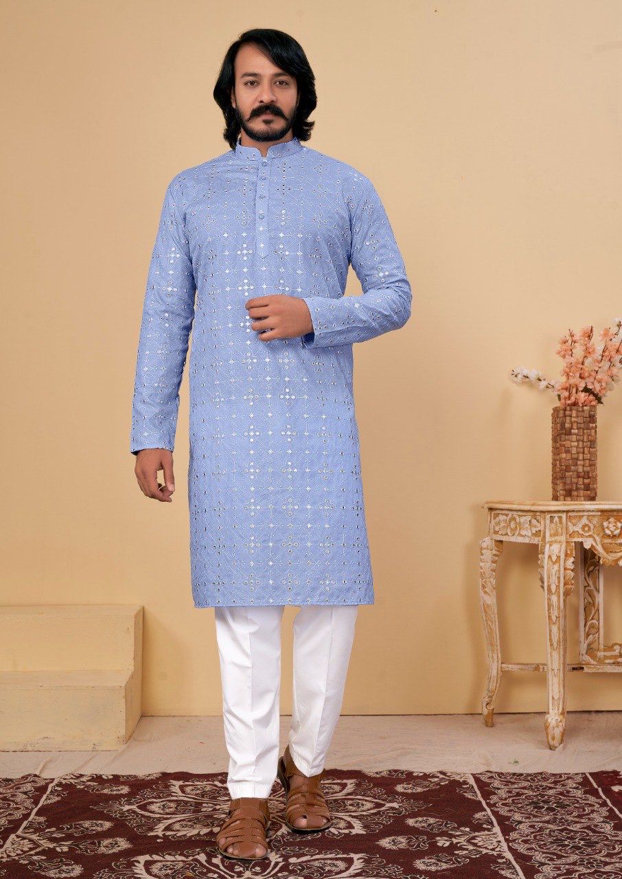 Men’s Traditional Chikankari Kurta Set