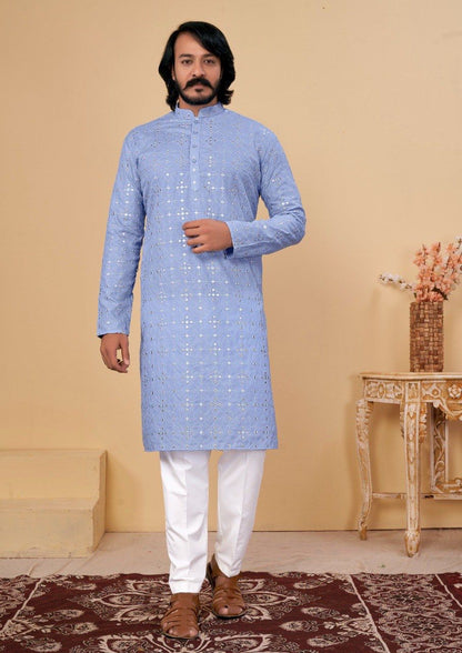 Men’s Traditional Chikankari Kurta Set