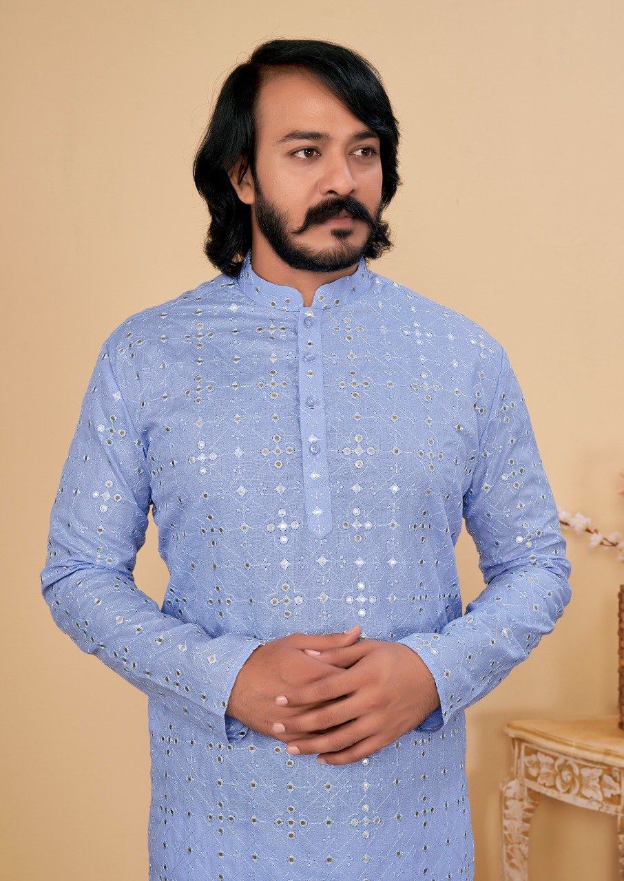 Men’s Traditional Chikankari Kurta Set