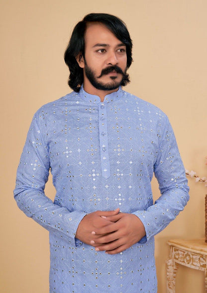 Men’s Traditional Chikankari Kurta Set