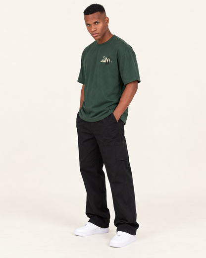 Forest Green B006 oversized T-shirt angled view