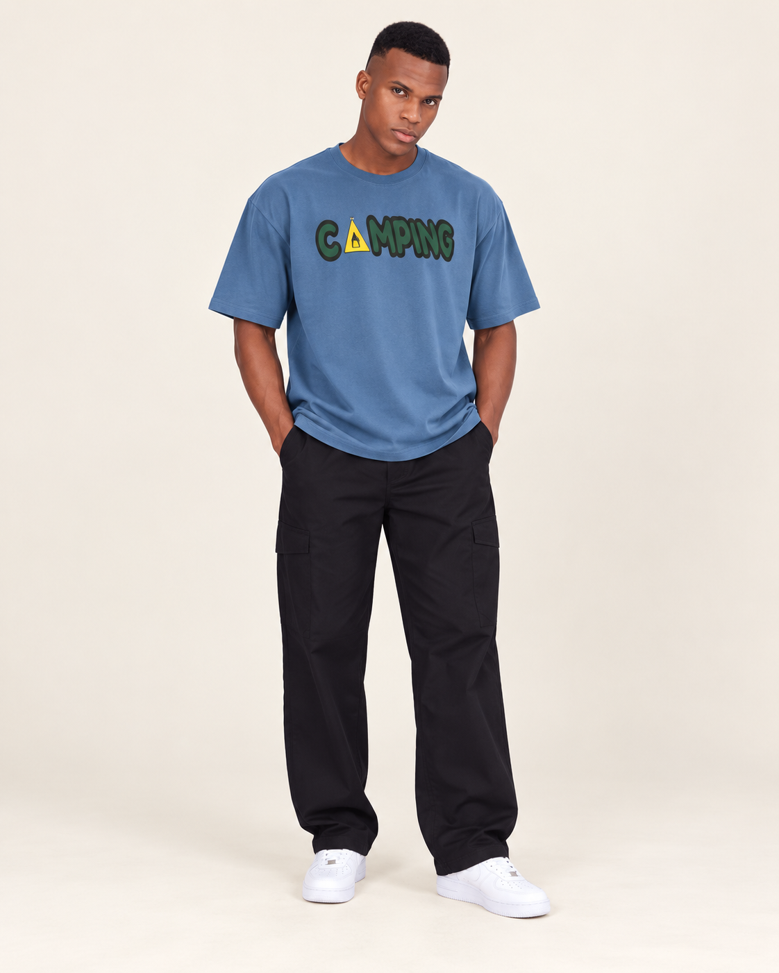 Ocean Blue B006 oversized T-shirt front view