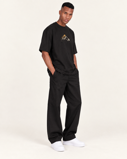 Onyx Black B006 oversized T-shirt angled view