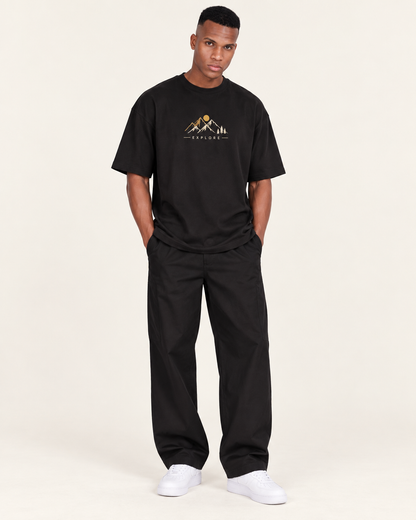 Onyx Black B006 oversized T-shirt front view