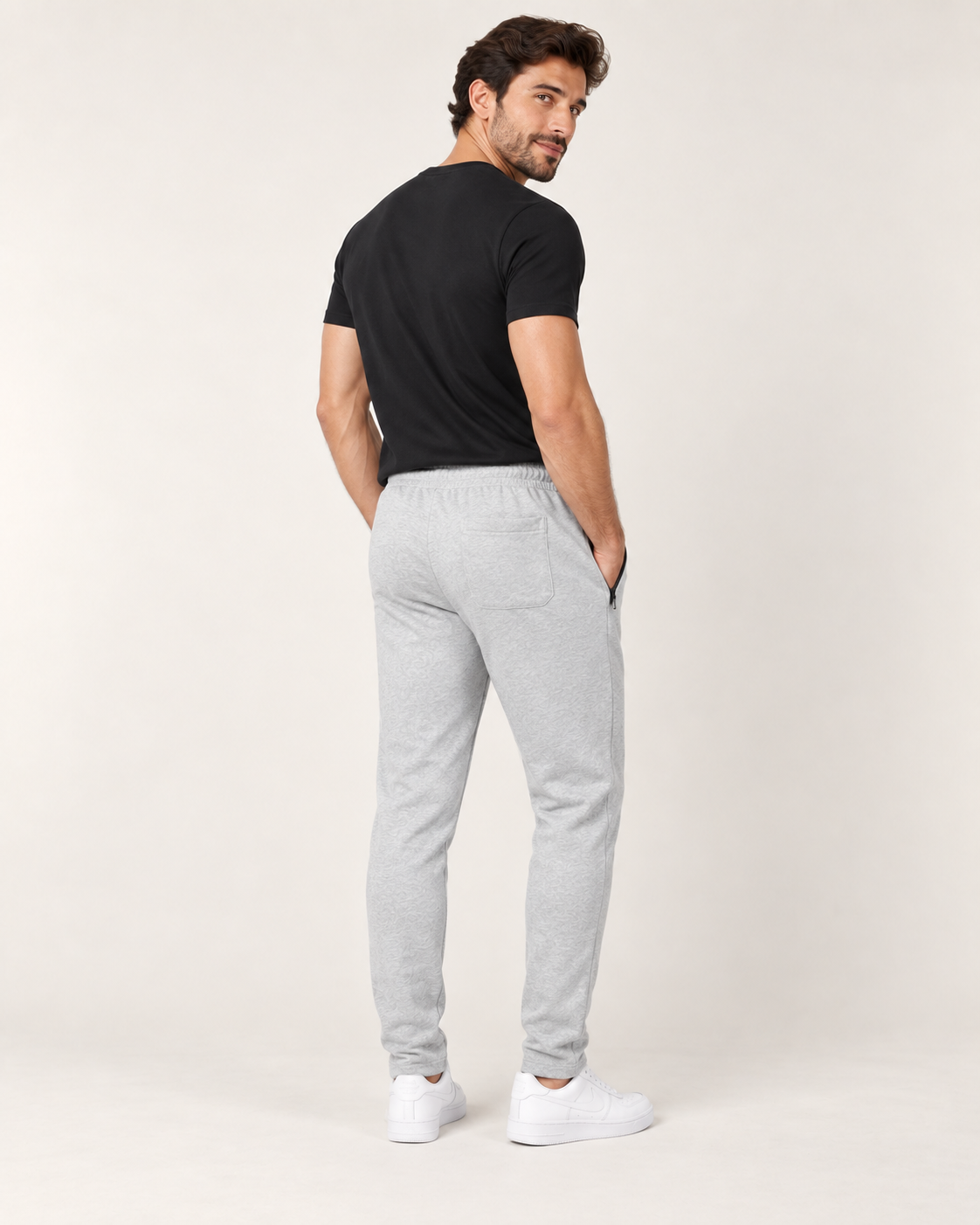 frost gray P004 sweatpants back view
