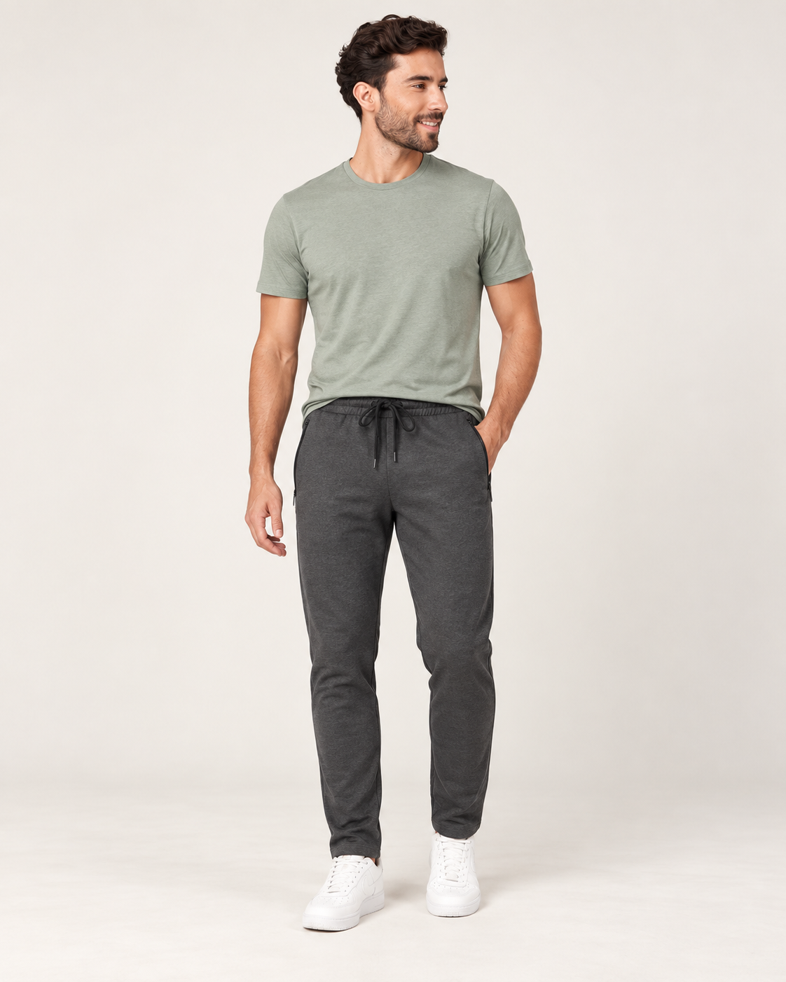 graphite gray P004 sweatpants front view