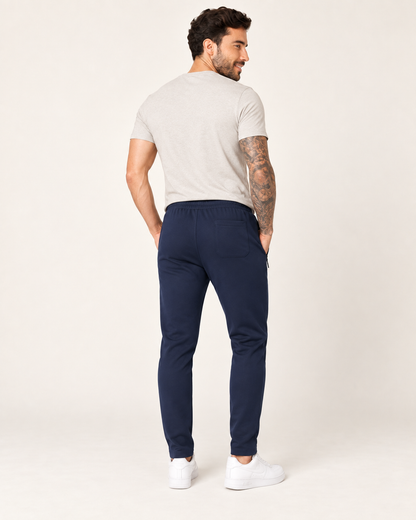 navy blue P004 sweatpants back view